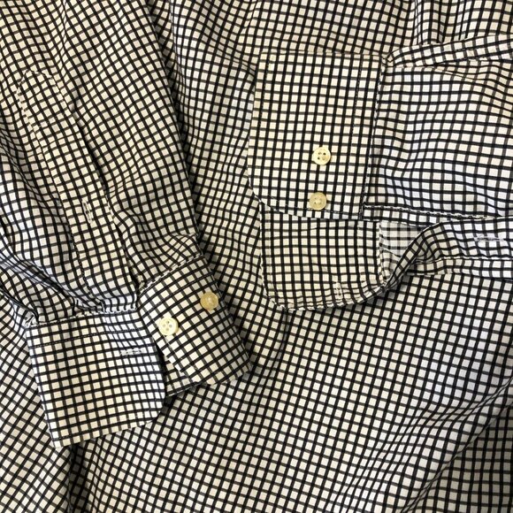 Peter Millar Golf 100% Cotton Checkered Long Sleeve Button-Down Shirt Large - Picture 7 of 12